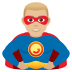 🦸🏼‍♂️ man superhero: medium-light skin tone display on JoyPixels